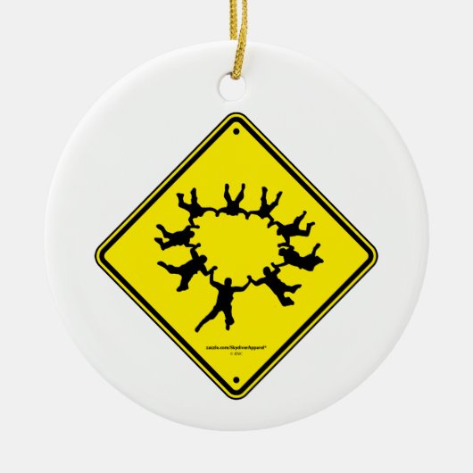 Skydivers CauSign Keramisch Ornament (Voorkant)
