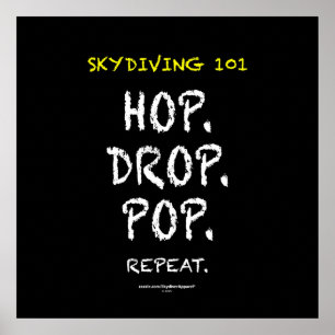 Skydiving 101 - Hop. Daling. Pop. Herhaal. Poster