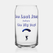 Skydiving Bachelor Party Grappig Avontuur Thema Blikvorm Glas (Achterkant)