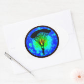SKYDIVING EARTH UITZICHT OVALE STICKER (Envelop)