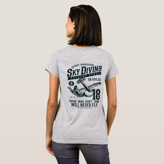 Skydiving Extreme Sport T-shirt (Achterkant volledig)