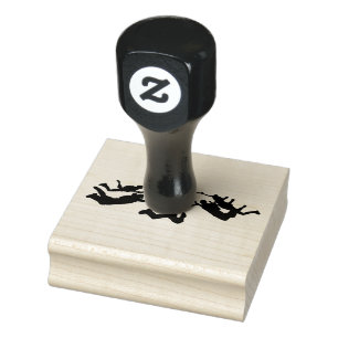 Skydiving Freefall Design Wooden Stamp Rubberstempel