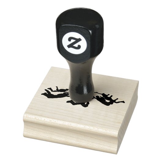 Skydiving Freefall Design Wooden Stamp Rubberstempel (Stempel)
