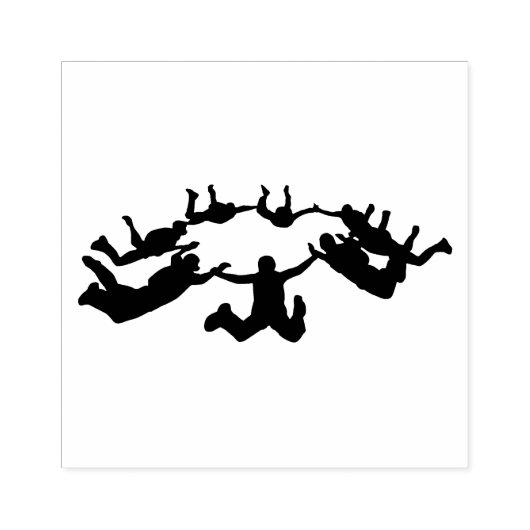 Skydiving Freefall Design Wooden Stamp Rubberstempel (Afrduk)