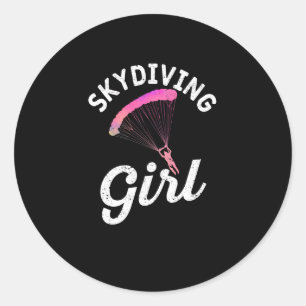 Skydiving girl Sky Diver-meisje Ronde Sticker