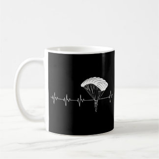 Skydiving Heartbeat Skydiver Parachuting Lover Koffiemok