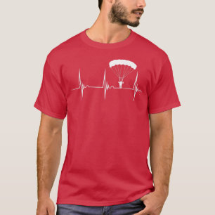 Skydiving Heartbeat Skydiver Skydive EKG Pulse Jum T-shirt