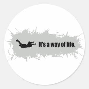 Skydiving is een manier van leven ronde sticker