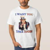 Skydiving oom Sam "Ik wil dat je tandems inpakt" T-shirt (Voorkant)