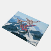 Skydiving over de bergen deurmat (Schuin)