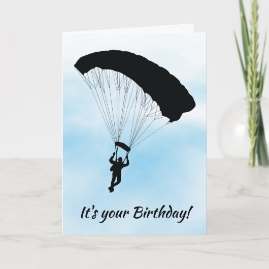 Skydiving Parachuting Design Birthday Card Kaart (Voorkant)