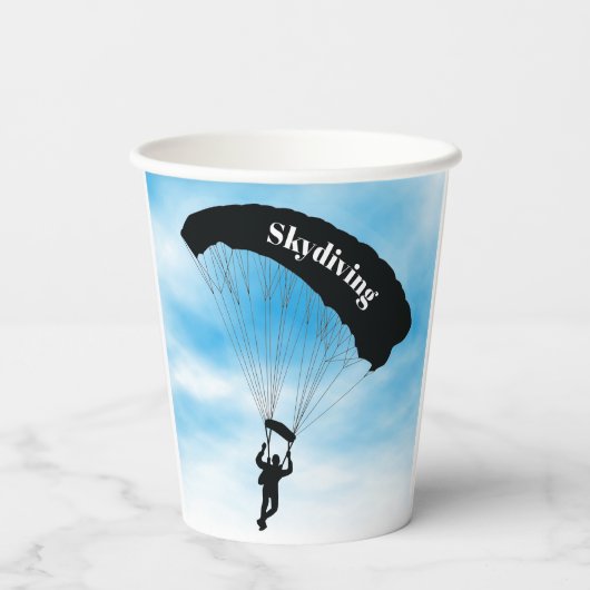 Skydiving Parachuting Design Cup Papieren Bekers (Achterkant)