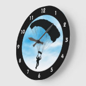 Skydiving Parachuting Design Wall Clock Grote Klok (Hoek)