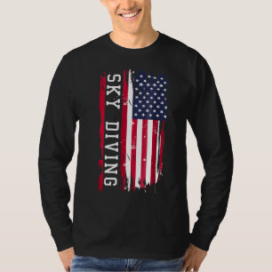 Skydiving Patriotic Sky Duiken Parachute Uit een p T-shirt
