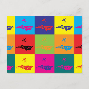 Skydiving Pop Art Briefkaart