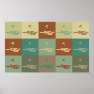 Skydiving Pop Art Poster