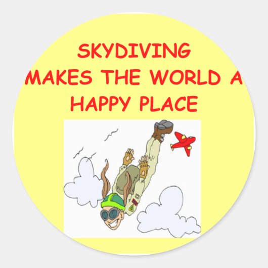 skydiving ronde sticker (Voorkant)