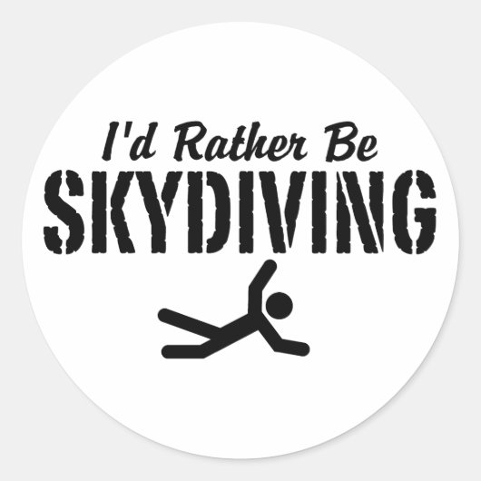 Skydiving Ronde Sticker (Voorkant)