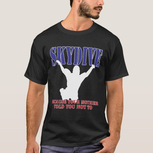 Skydiving Shirt Silhouette (Donker) (Voorkant)
