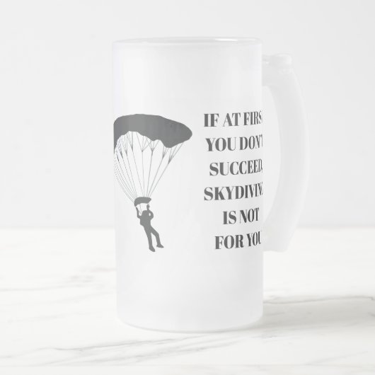 Skydiving Slogan Frosted Mok (Voorkant rechts)