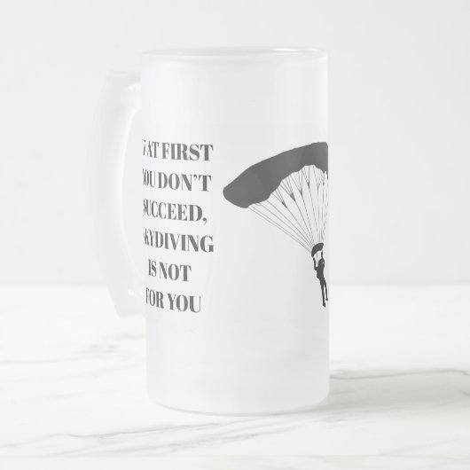 Skydiving Slogan Frosted Mok (Voorkant links)