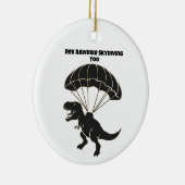 Skydiving T-rex Keramisch Ornament (Rechts)