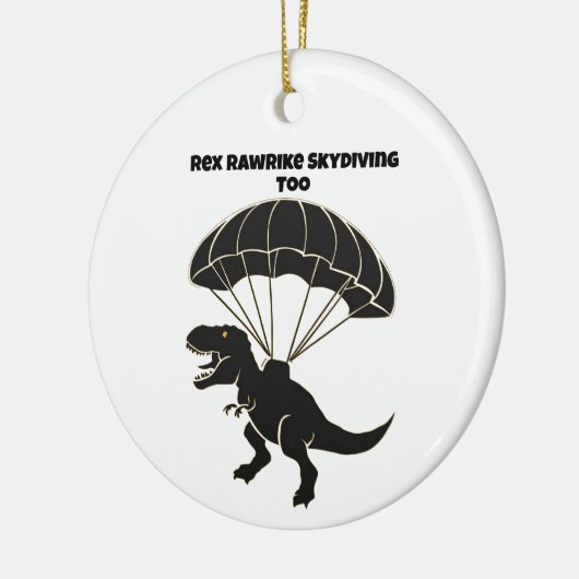 Skydiving T-rex Keramisch Ornament (Links)