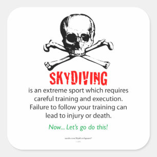 Skydiving Training Vierkante Sticker