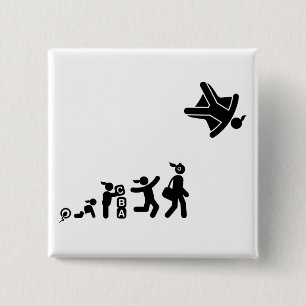 Skydiving Vierkante Button 5,1 Cm