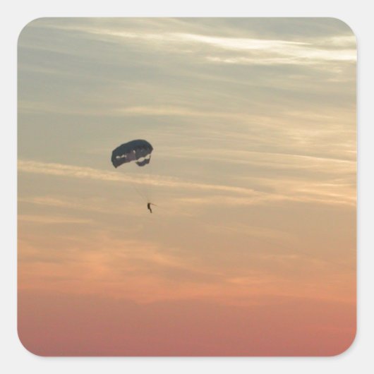 Skydiving Vierkante Sticker (Voorkant)