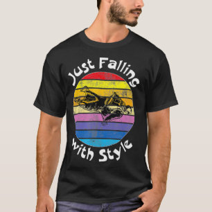 Skydiving wingsuit-kostuum vallend met stijlretro  t-shirt