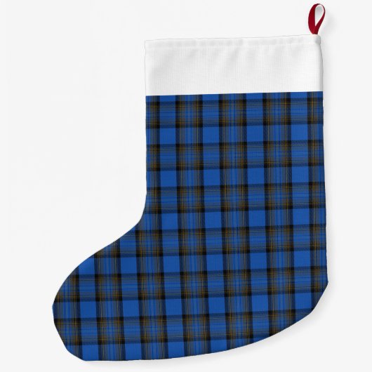 Skye Blue Tartan Pattern Grote Kerstsok (Achterkant)
