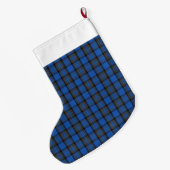 Skye Blue Tartan Pattern Grote Kerstsok (Achterkant (Hangend))