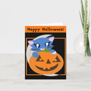Skye Pumpkin Moon Toon Kat Card Kaart