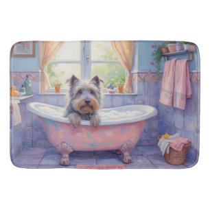 Skye Terrier badtijd gezellig badkamerdecor Badmat