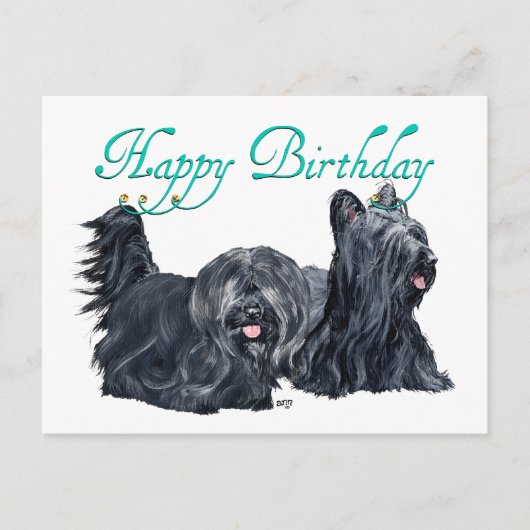 Skye Terrier Birthday-kaarten Briefkaart (Voorkant)