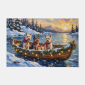 Skye Terrier Christmas Boat Holiday Deurmat (Voorkant)