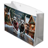 Skye Terrier Dogs Christmas Snow Holiday  Groot Cadeauzakje (Achterkant Gekanteld)