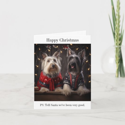 Skye Terrier Dogs Kerst Kaart (Voorkant)