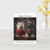 Skye Terrier Dogs Kerst Kaart (Gele Bloem)