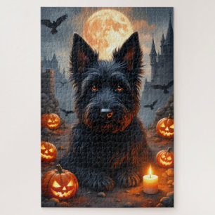 Skye Terrier Geheime Kasteel Halloween Portret Kun Legpuzzel