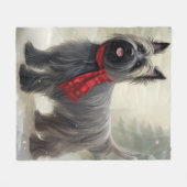Skye Terrier Hond in Sneeuw Kerstmis Fleece Deken (Voorkant (Horizontaal))
