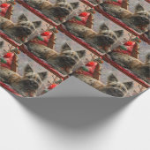 Skye Terrier Hond Kerstfeest Cadeaupapier (Hoek)