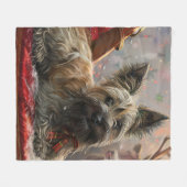 Skye Terrier Hond Kerstfeest Fleece Deken (Voorkant (Horizontaal))
