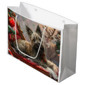 Skye Terrier Hond Kerstfeest Groot Cadeauzakje (Voorkant Gekanteld)