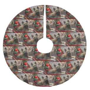 Skye Terrier Hond Kerstfeest Kerstboom Rok