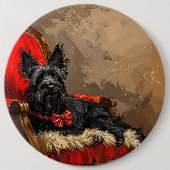 Skye Terrier Hond Kerstfeest Ronde Button 6,0 Cm (Voorkant)