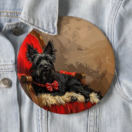 Skye Terrier Hond Kerstfeest Ronde Button 6,0 Cm (In situ)