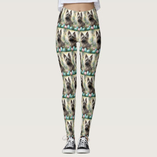 Skye Terrier-hond met Pasen-eieren Vakantie Leggings
