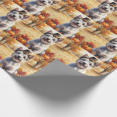 Skye Terrier in de herfst verlaat Thanksgiving kun Cadeaupapier (Hoek)